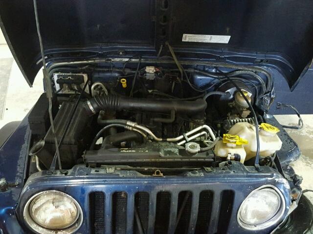 1J4FA39S33P354341 - 2003 JEEP WRANGLER C BLUE photo 7