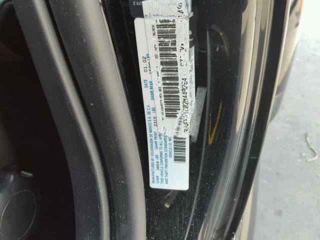 3VWFE21C02M440264 - 2002 VOLKSWAGEN NEW BEETLE 黑色 照片 10