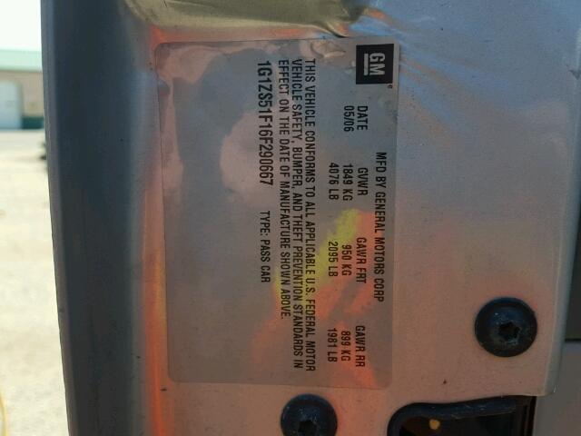 1G1ZS51F16F290667 - 2006 CHEVROLET MALIBU LS Gümüş foto 10