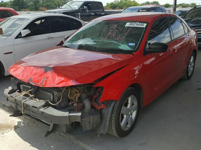 3VW2K7AJ7BM378283 - 2011 VOLKSWAGEN JETTA BASE Կարմիր լուսանկար 2