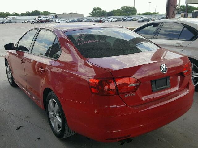 3VW2K7AJ7BM378283 - 2011 VOLKSWAGEN JETTA BASE Կարմիր լուսանկար 3
