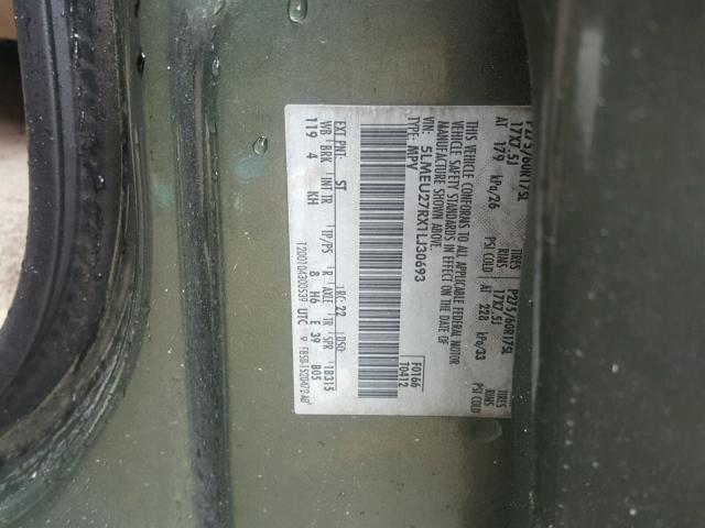 5LMEU27RX1LJ30693 - 2001 LINCOLN NAVIGATOR Grün Foto 10