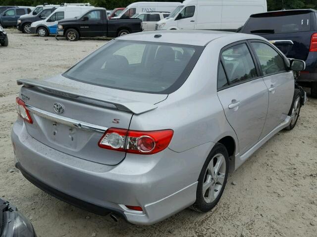 2T1BU4EE0BC670228 - 2011 TOYOTA COROLLA BA SILVER photo 4