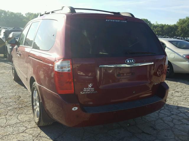 KNDMB233586225844 - 2008 KIA SEDONA EX MAROON photo 3