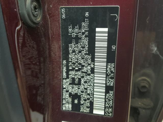 JTLKT324554026308 - 2005 TOYOTA SCION XB Tünd qırmızı foto 10