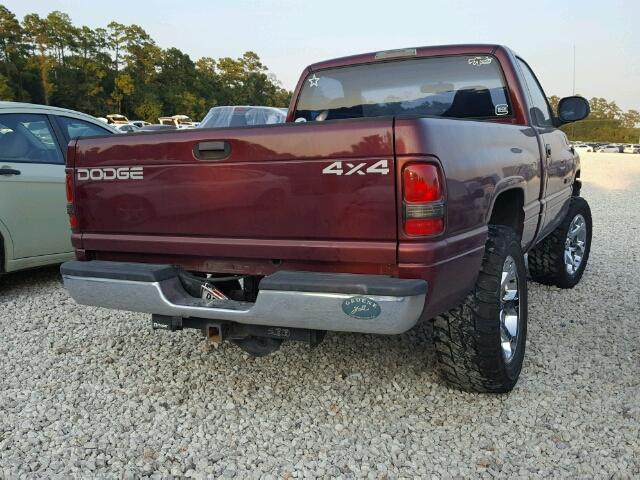 1B7HF16Y01S254348 - 2001 DODGE RAM 1500 MAROON photo 4