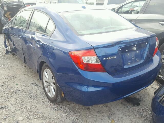 2HGFB2F96CH505239 - 2012 HONDA CIVIC EXL 蓝色 照片 3