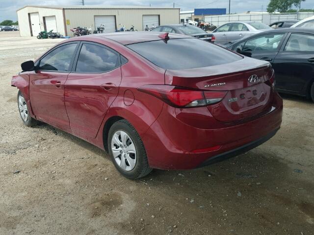 5NPDH4AE1GH710159 - 2016 HYUNDAI ELANTRA SE RED photo 3