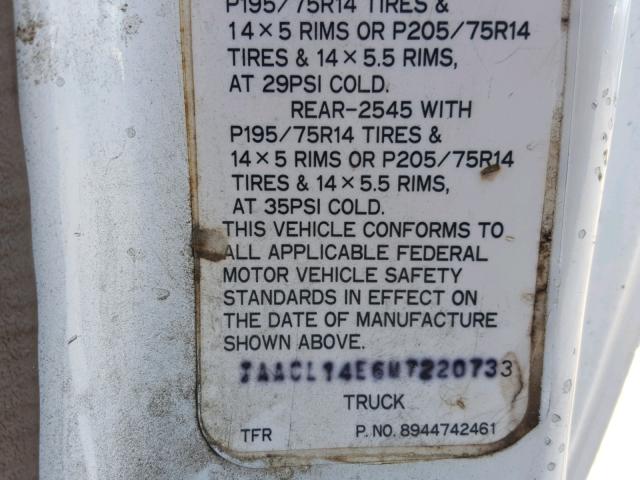 JAACL14E6M7220733 - 1991 ISUZU CONVENTION WHITE photo 10