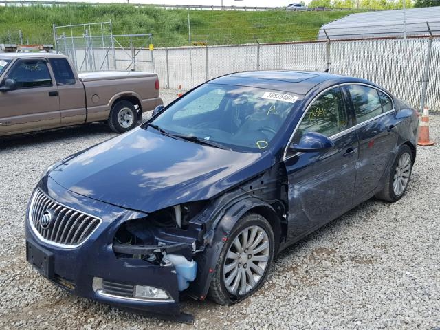 2G4GU5GC6B9172456 - 2011 BUICK REGAL CXL BLUE photo 2