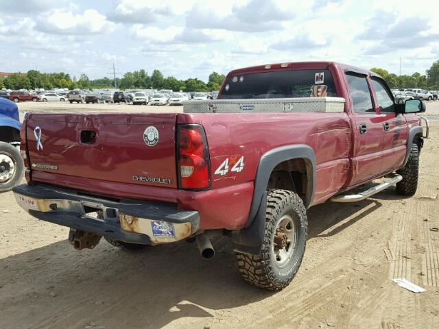 1GCHK33U75F800196 - 2005 CHEVROLET SILVERADO MAROON photo 4