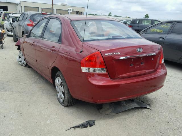 KNAFE221395631240 - 2009 KIA SPECTRA EX MAROON photo 3