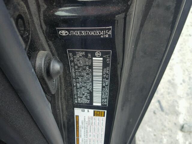 JTKDE3B7XA0304154 - 2010 TOYOTA SCION TC 黑色 照片 10