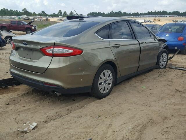 3FA6P0G77DR138350 - 2013 FORD FUSION S GREEN photo 4