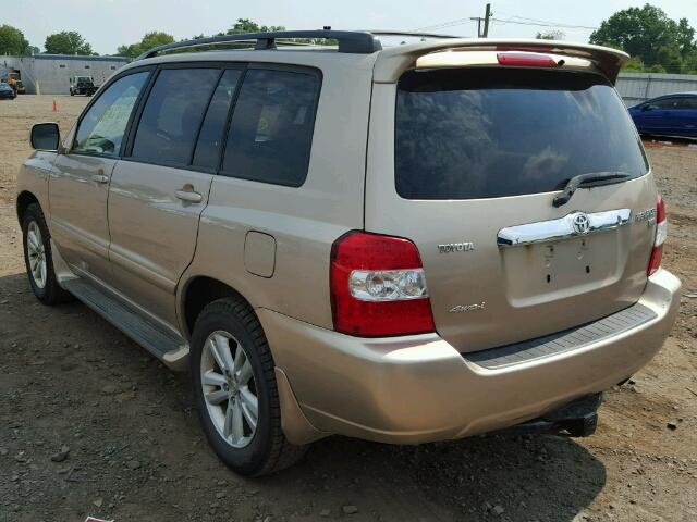 JTEEW21A760009354 - 2006 TOYOTA HIGHLANDER BEIGE photo 3