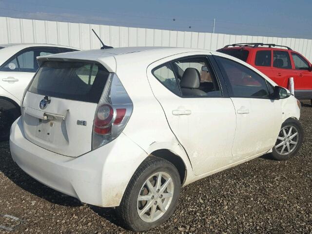 JTDKDTB34C1008185 - 2012 TOYOTA PRIUS C WHITE photo 4