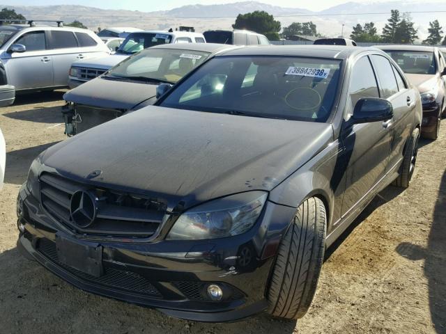 WDDGF56X39R056351 - 2009 MERCEDES-BENZ C 350 BLACK photo 2