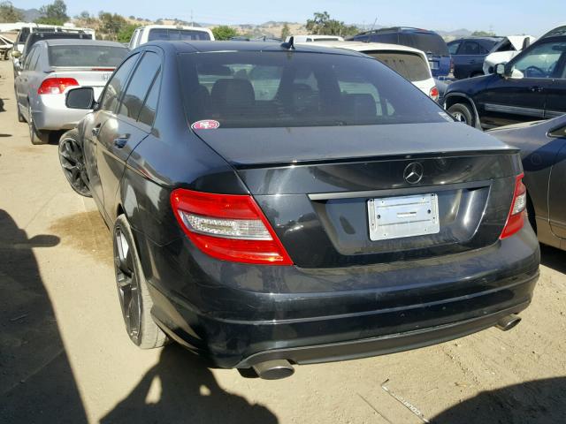 WDDGF56X39R056351 - 2009 MERCEDES-BENZ C 350 BLACK photo 3