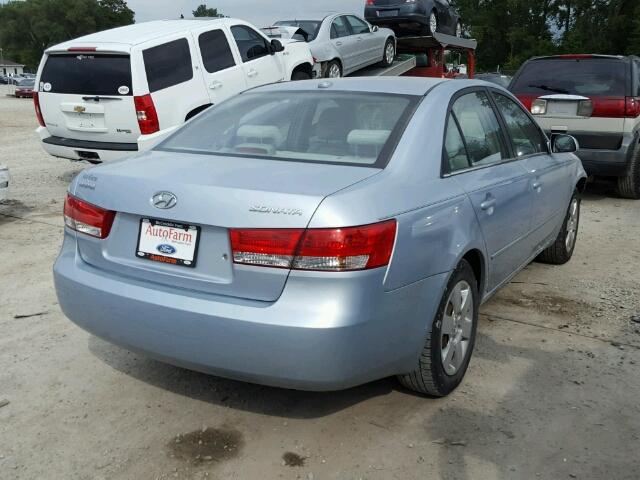 5NPET46C77H291373 - 2007 HYUNDAI SONATA BLUE photo 4