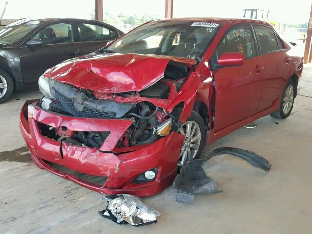 1NXBU4EE6AZ188120 - 2010 TOYOTA COROLLA RED photo 2