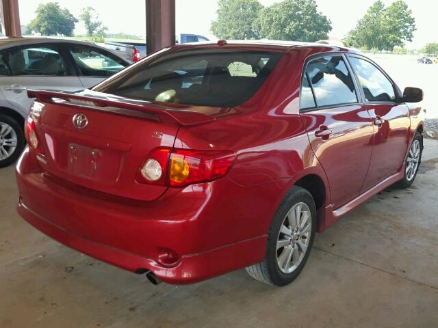 1NXBU4EE6AZ188120 - 2010 TOYOTA COROLLA RED photo 4