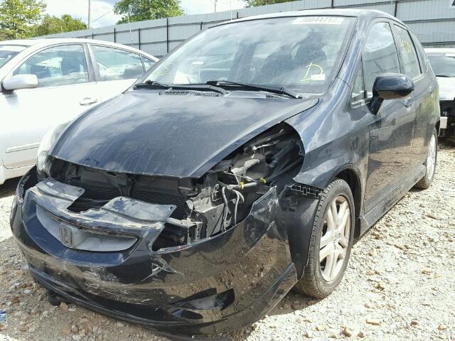 JHMGD38608S054569 - 2008 HONDA FIT SPORT BLACK photo 2