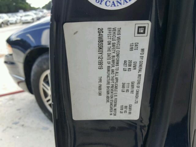 2G4WB55K0Y1219919 - 2000 BUICK REGAL LS 蓝色 照片 10