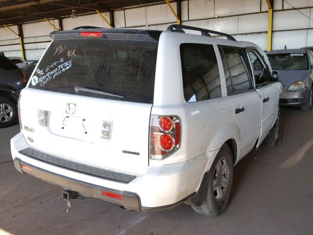 5FNYF18117B002002 - 2007 HONDA PILOT LX WHITE photo 4