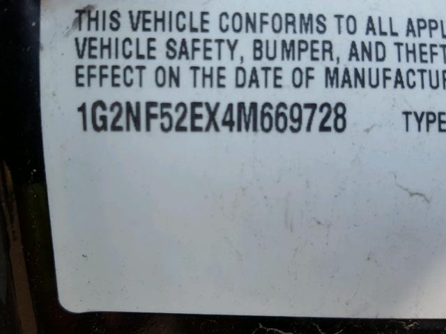 1G2NF52EX4M669728 - 2004 PONTIAC GRAND AM S BLACK photo 10