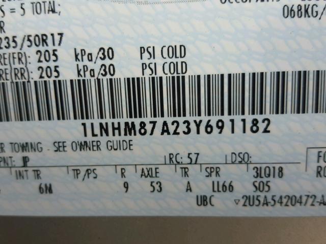 1LNHM87A23Y691182 - 2003 LINCOLN LS 金色 照片 10