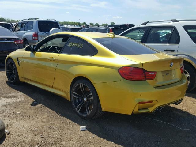 WBS3R9C53FK332972 - 2015 BMW M4 YELLOW photo 3