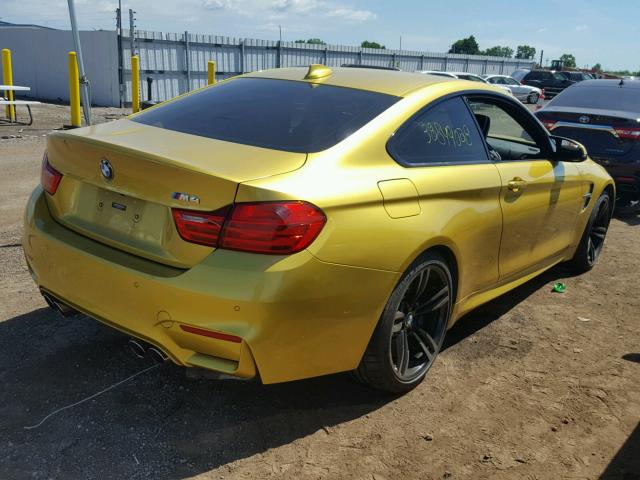 WBS3R9C53FK332972 - 2015 BMW M4 YELLOW photo 4