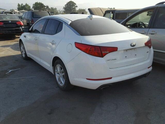 KNAGM4A73D5327486 - 2013 KIA OPTIMA LX WHITE photo 3