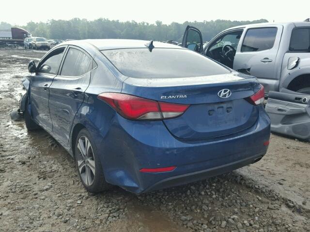 KMHDH4AH0EU051337 - 2014 HYUNDAI ELANTRA BLUE photo 3