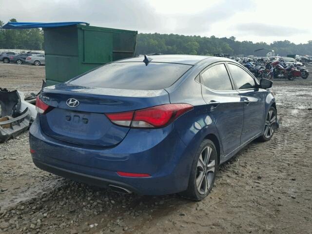 KMHDH4AH0EU051337 - 2014 HYUNDAI ELANTRA BLUE photo 4