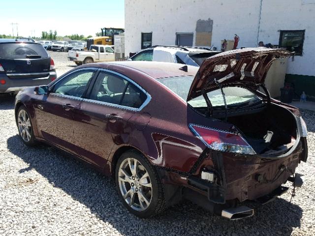 19UUA9F70CA000068 - 2012 ACURA TL MAROON photo 3