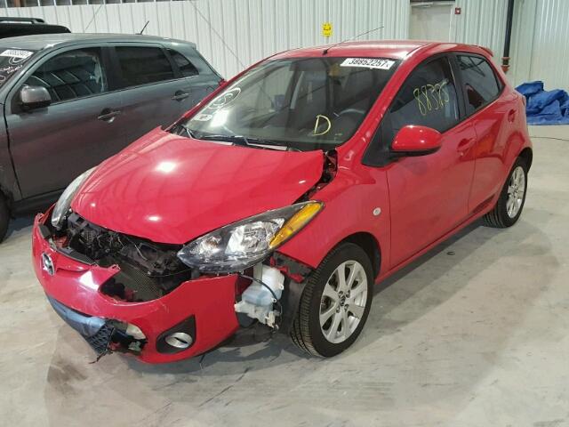 JM1DE1LY5E0175359 - 2014 MAZDA MAZDA2 RED photo 2