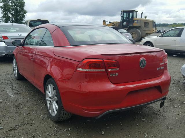 WVWBW7AH2CV010489 - 2012 VOLKSWAGEN EOS KOMFOR წითელი ფოტო 3