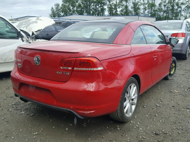 WVWBW7AH2CV010489 - 2012 VOLKSWAGEN EOS KOMFOR წითელი ფოტო 4