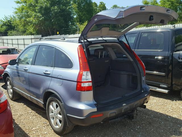 JHLRE48757C047683 - 2007 HONDA CR-V EXL BLUE photo 3