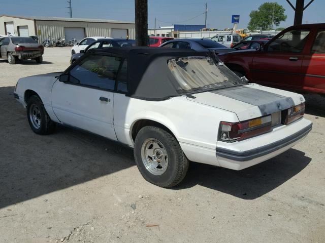 1FABP2737EF208712 - 1984 FORD MUSTANG GL WHITE photo 3