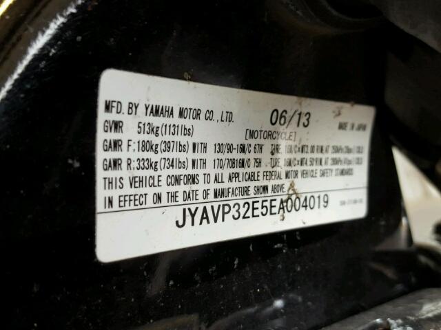 JYAVP32E5EA004019 - 2014 YAMAHA XVS1300 CT BLACK photo 10