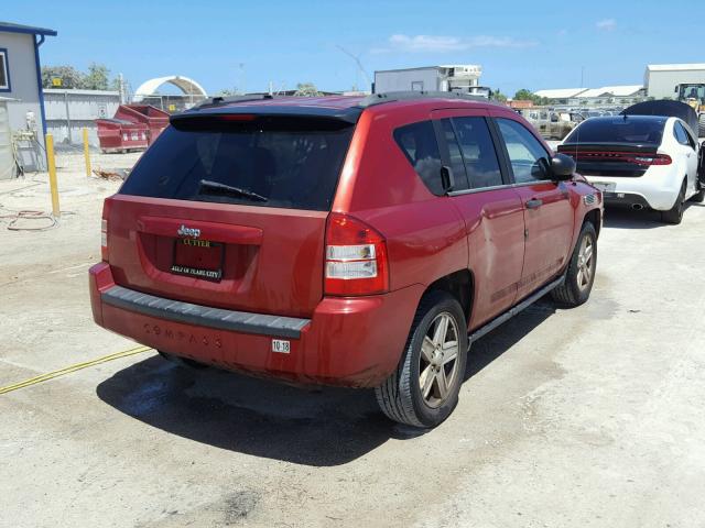1J8FT47W97D161218 - 2007 JEEP COMPASS RED photo 4