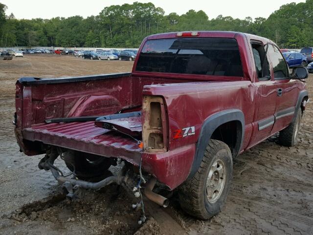 1GCEK19T46Z165279 - 2006 CHEVROLET SILVERADO BURGUNDY photo 4