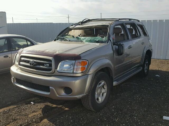 5TDBT44A61S044030 - 2001 TOYOTA SEQUOIA BEIGE photo 2