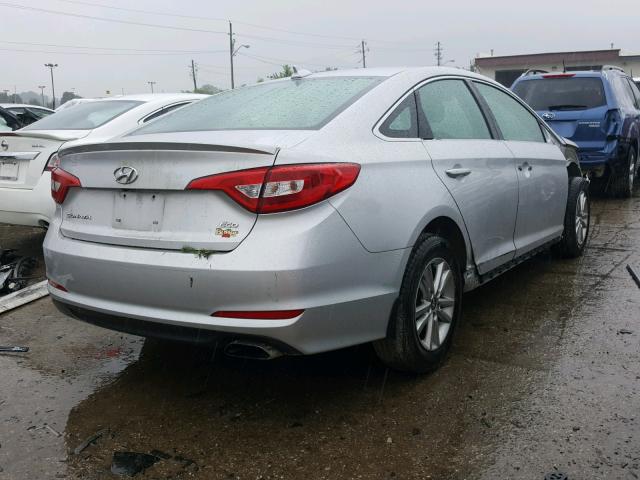 5NPE24AA9FH130921 - 2015 HYUNDAI SONATA ECO SILVER photo 4