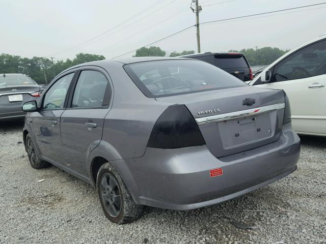 KL1TD56677B100676 - 2007 CHEVROLET AVEO BASE Gris photo 3