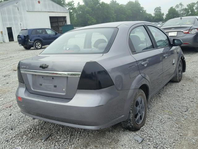 KL1TD56677B100676 - 2007 CHEVROLET AVEO BASE Gris photo 4