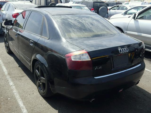 WAUJC68E43A174616 - 2003 AUDI A4 1.8T BLACK photo 3