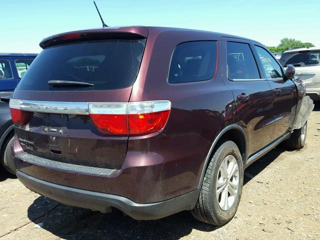 1C4RDJAG5CC146961 - 2012 DODGE DURANGO SX MAROON photo 4